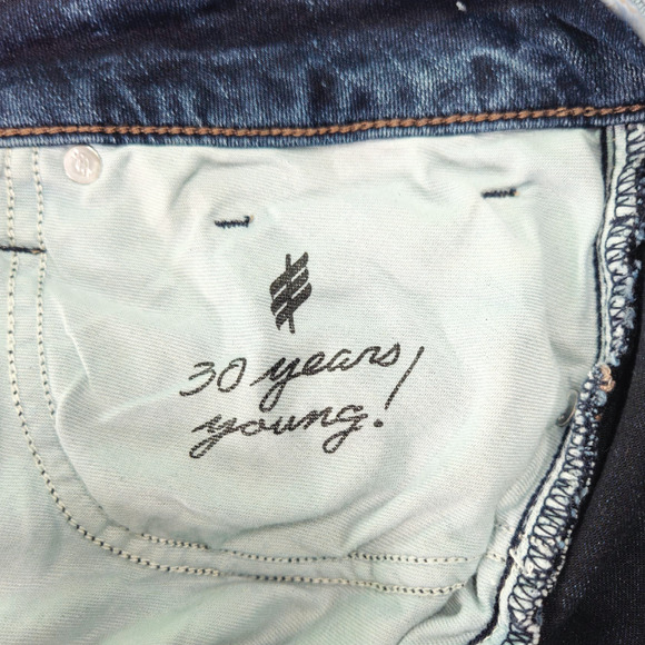 Silver Jeans Co. Elyse Custom Split Hem Mid Rise Straight Jeans Sz. 34x32 Indigo - Picture 9 of 12